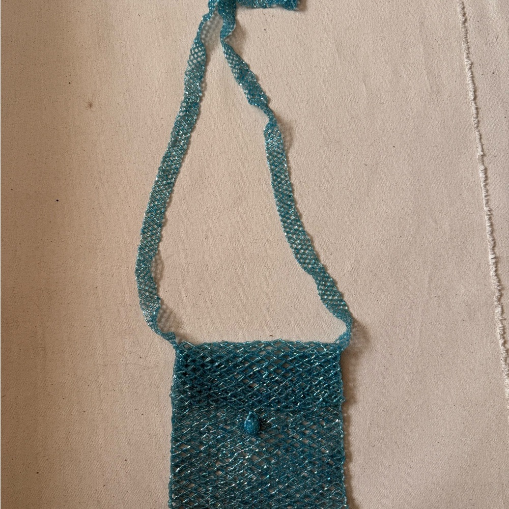 Elegant Blue Mesh Women's Bag